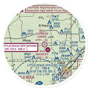Cypress Creek Airpark (6AR0) VFR Sectional Sticker (20 mile)