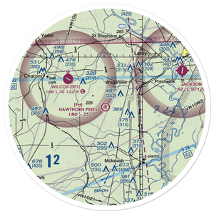 Hawthorn Pines Airport (6AL6) VFR Sectional Sticker (30 mile)