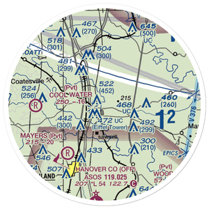 Meadow Farm Airport (69VA) VFR Sectional Sticker (20 mile)