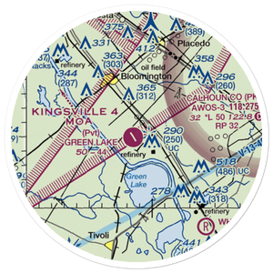 Green Lake Ranch Airport (69TX) VFR Sectional Sticker (20 mile)