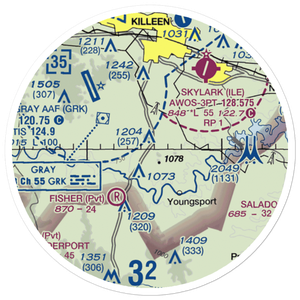 White Airport (69TS) VFR Sectional Sticker (20 mile)