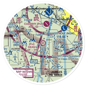 Dean Airport (69TA) VFR Sectional Sticker (20 mile)
