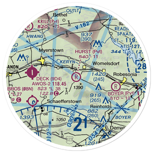 Hurst Airport (69PA) VFR Sectional Sticker (20 mile)
