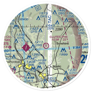 Clute's Hilltop Airport (69NC) VFR Sectional Sticker (20 mile)