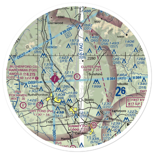 Clute's Hilltop Airport (69NC) VFR Sectional Sticker (30 mile)