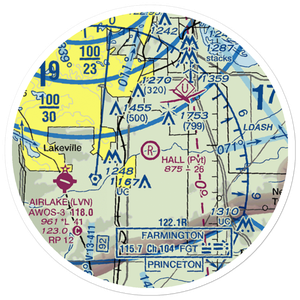 Hall Airport (69MY) VFR Sectional Sticker (20 mile)