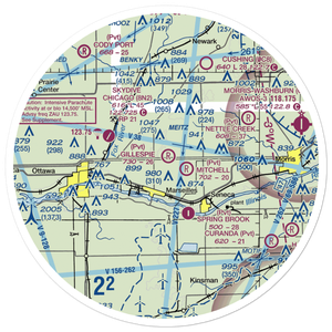 David Gillespie Airport (69IL) VFR Sectional Sticker (30 mile)