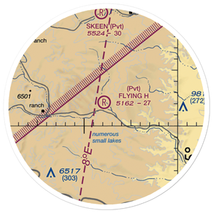Flying H Ranch Airport (68NM) VFR Sectional Sticker (20 mile)