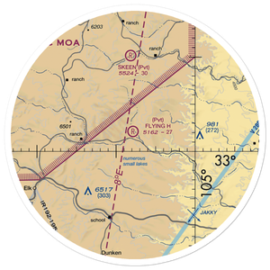 Flying H Ranch Airport (68NM) VFR Sectional Sticker (30 mile)