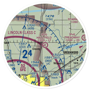 Hall-Feld Airport (68NE) VFR Sectional Sticker (20 mile)