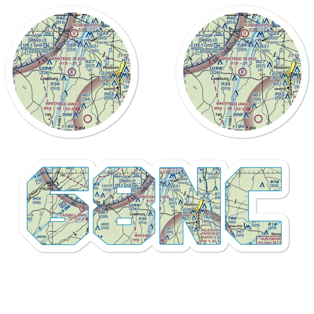 Winstead '76' Airport (68NC) VFR Sectional Sticker Pack 