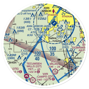Saline Airport (68MI) VFR Sectional Sticker (20 mile)