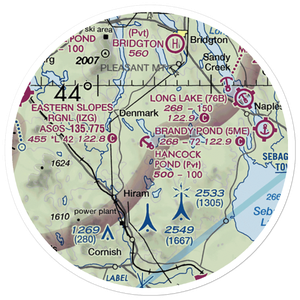 Hancock Pond Seaplane Base (68JY) VFR Sectional Sticker (20 mile)