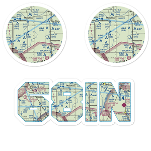 Alley Oop Airport (68IN) VFR Sectional Sticker Pack