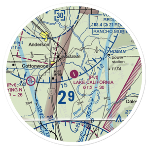 Lake California Air Park (68CA) VFR Sectional Sticker (20 mile)