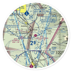 Lake California Air Park (68CA) VFR Sectional Sticker (30 mile)