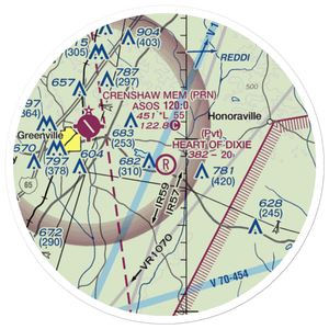 Heart of Dixie Aero Estates Airport (68AL) VFR Sectional Sticker (20 mile)