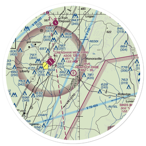 Heart of Dixie Aero Estates Airport (68AL) VFR Sectional Sticker (30 mile)