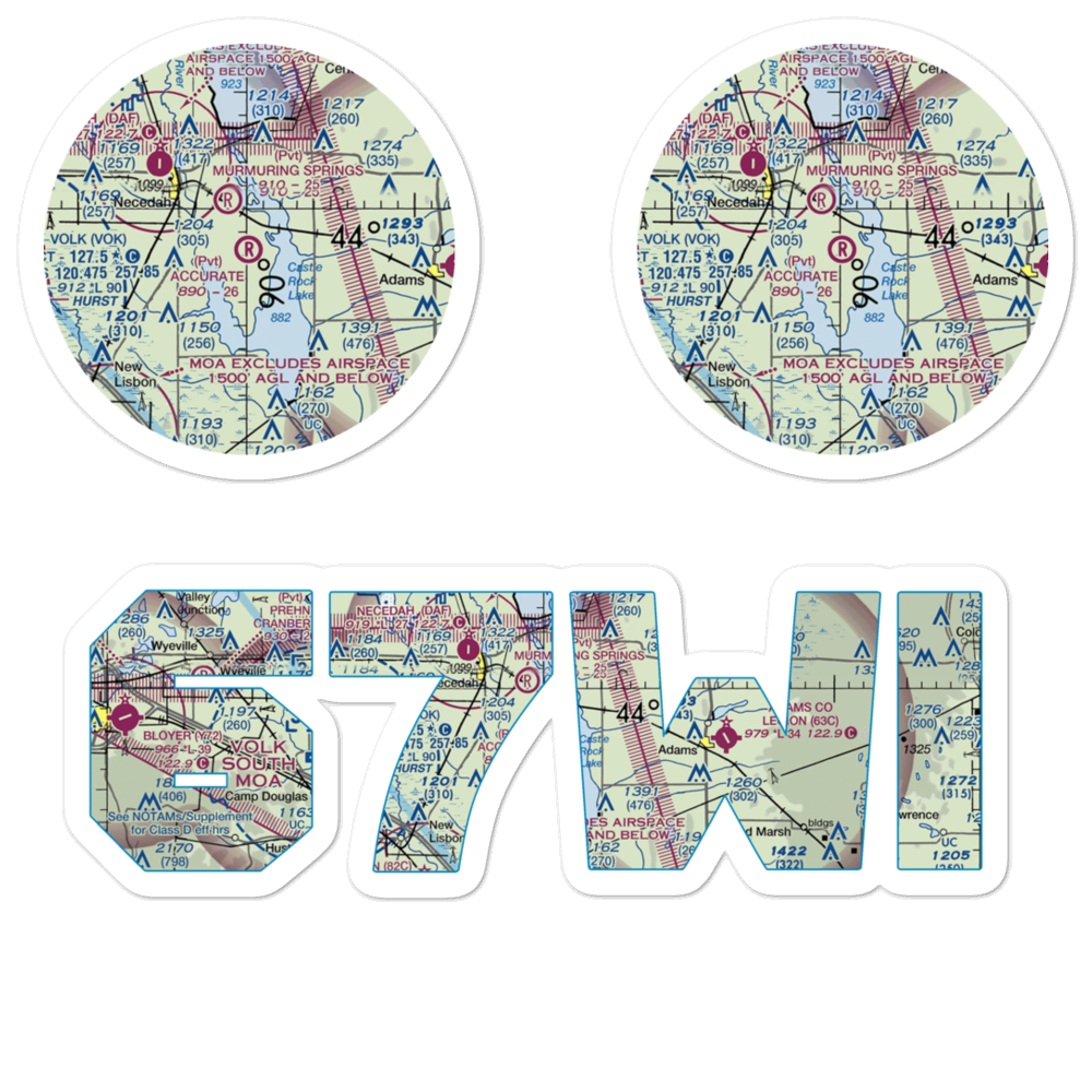 Accurate Airport (67WI) VFR Sectional Sticker Pack 