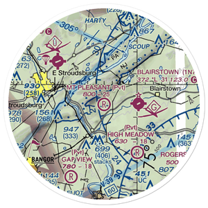 Mount Pleasant Landing Strip (67NJ) VFR Sectional Sticker (20 mile)