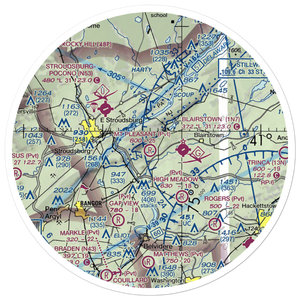 Mount Pleasant Landing Strip (67NJ) VFR Sectional Sticker (30 mile)