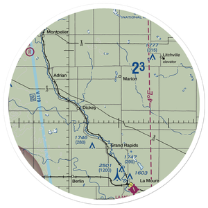 Waldie Farms Airport (67ND) VFR Sectional Sticker (30 mile)