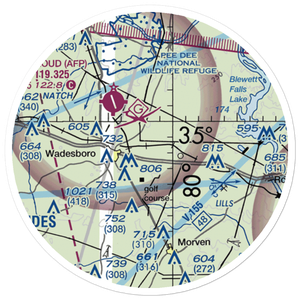 Hightower Areo Plantation Airport (67NC) VFR Sectional Sticker (20 mile)