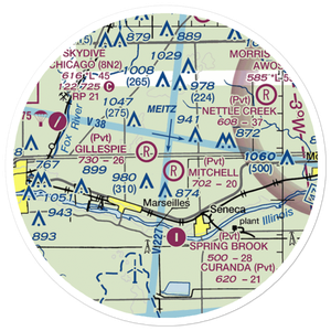 Mitchell RLA Restricted Landing Area (67IL) VFR Sectional Sticker (20 mile)