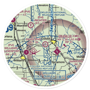 Davis Airport (67CL) VFR Sectional Sticker (20 mile)