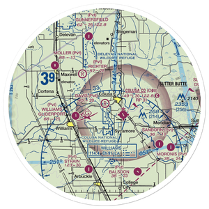 Davis Airport (67CL) VFR Sectional Sticker (30 mile)