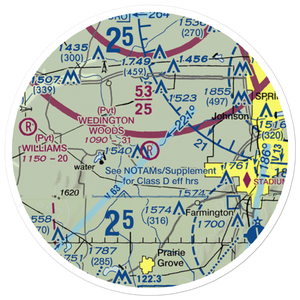 Wedington Woods Airport (67AR) VFR Sectional Sticker (20 mile)