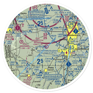 Wedington Woods Airport (67AR) VFR Sectional Sticker (30 mile)