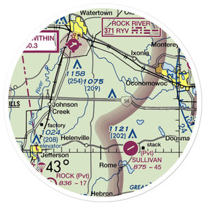 J-3 Cub Field (66WI) VFR Sectional Sticker (20 mile)