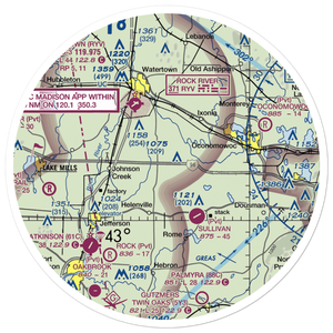 J-3 Cub Field (66WI) VFR Sectional Sticker (30 mile)