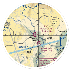 Trout Lake Airport (66WA) VFR Sectional Sticker (20 mile)