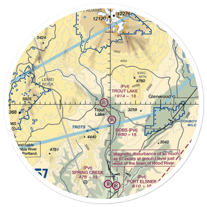 Trout Lake Airport (66WA) VFR Sectional Sticker (30 mile)