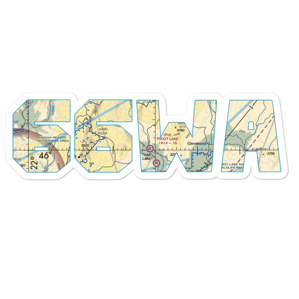 Trout Lake Airport (66WA) VFR Sectional Sticker 