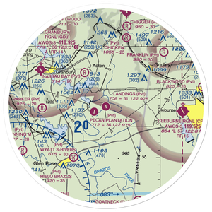 The Landings Airport (66TE) VFR Sectional Sticker (30 mile)