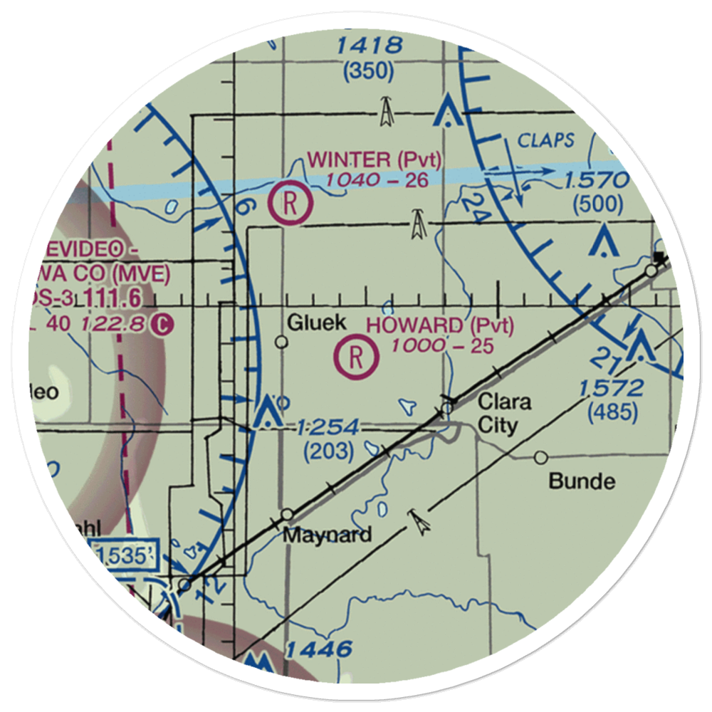 Howard's Airport (66MN) VFR Sectional Sticker (20 mile) 
