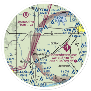 Patterson Farms Airport (66KS) VFR Sectional Sticker (20 mile)