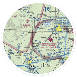 Patterson Farms Airport (66KS) VFR Sectional Sticker (30 mile)