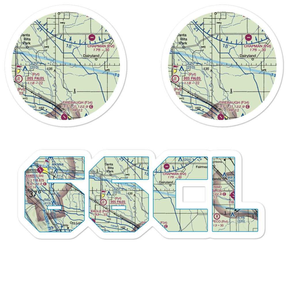 Triangle T Ranch Airport (66CL) VFR Sectional Sticker Pack 