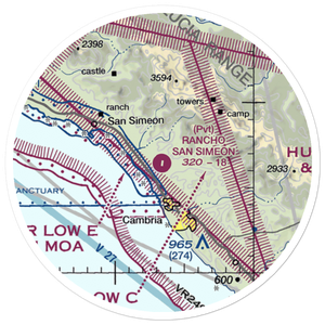 Rancho San Simeon Airport (66CA) VFR Sectional Sticker (20 mile)