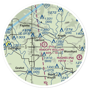 Whoopy Hollow Aerodrome (65WN) VFR Sectional Sticker (20 mile)
