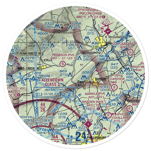 Cherry Valley Airport (65PA) VFR Sectional Sticker (30 mile)
