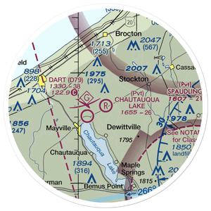 Chautauqua Lake Airpark (65NY) VFR Sectional Sticker (20 mile)