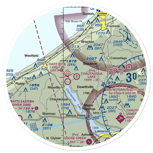 Chautauqua Lake Airpark (65NY) VFR Sectional Sticker (30 mile)