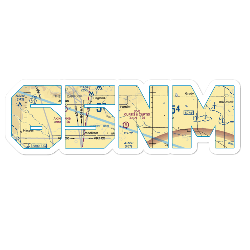Curtis and Curtis Airport (65NM) VFR Sectional Sticker 