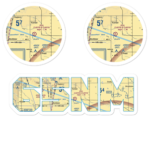 Curtis and Curtis Airport (65NM) VFR Sectional Sticker Pack