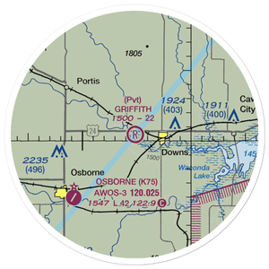 Griffith Field (65KS) VFR Sectional Sticker (20 mile)